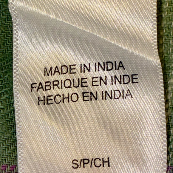 Lucky Brand Raw Edge Flannel Cropped Button Down Shirt Plaid Button-Up Shirt - Picture 8 of 9